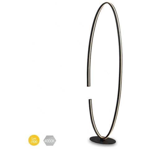 Piantana Lampada Da Terra Led Clarke Nera 32w 1920lm 4000k 42x133cm - Foto 1