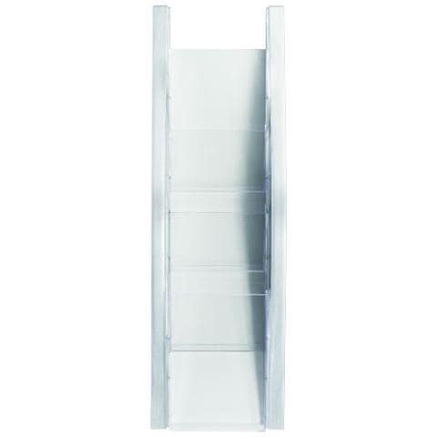 Wand-prospekthalter, 1-3 A4 Hoch, 4 Fächer, Silber Seitenteile Aus Farbigem Pp, Fächer Aus Glasklarem Ps (h6270300 - Foto 2
