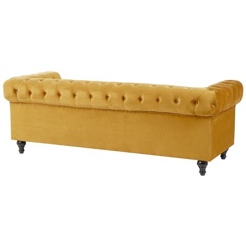 Set Da Salotto A 4 Posti In Velluto Giallo Chesterfield - Foto 16