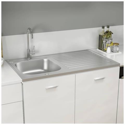 Lavello da Cucina con Scarico Argento 1000x600x155 mm Acciaio - Foto 2