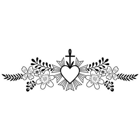 Timbro Di Legno - Fregio Floreale - Viva La Vida - 37 X 100 Mm - Foto 1