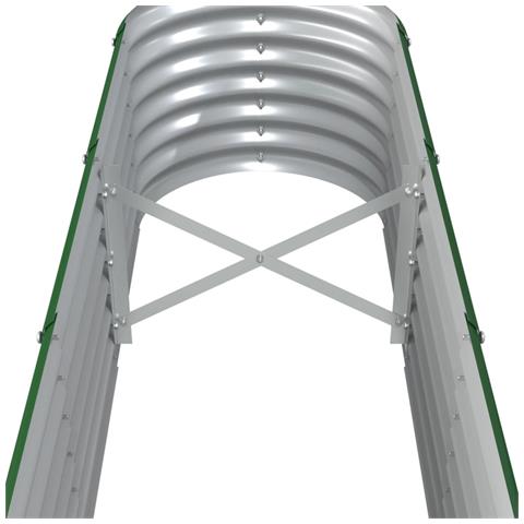 Letto Giardino Acciaio Verniciato a Polvere 224x40x36 cm Verde - Foto 5