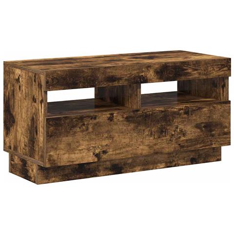 Mobile Porta TV con Luci LED Rovere Fumo 80x35x40 cm - Foto 2