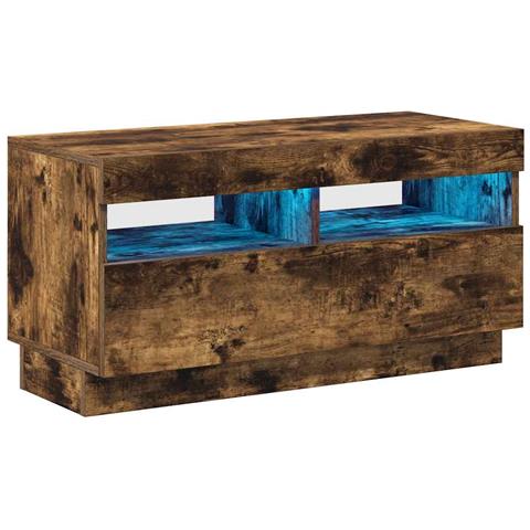 Mobile Porta TV con Luci LED Rovere Fumo 80x35x40 cm - Foto 1