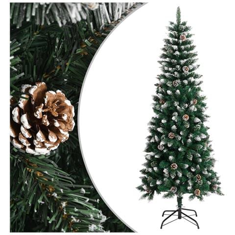 Albero Di Natale Artificiale Con Base Verde 210 Cm Pvc - Foto 1