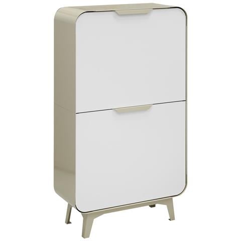 Round Cr431-r Pattumiera Per Raccolta Differenziata, 4 Secchi, Mobile D'acciao Per Differenziata, 4 X 17 L (68 L) - Foto 2