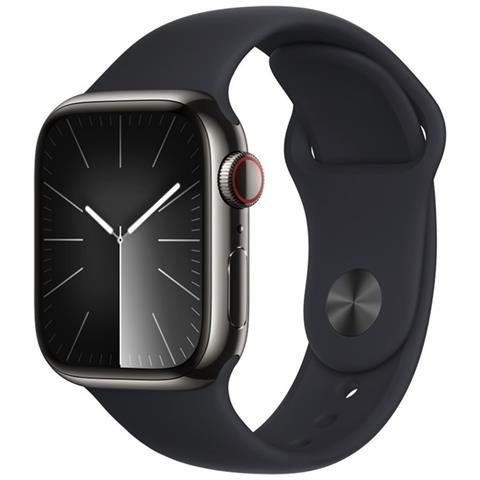 Watch Series 9 GPS + Cellular Cassa 45m in Acciaio inossidabile Grafite con Cinturino Sport Band Mezzanotte - S /M - Foto 1