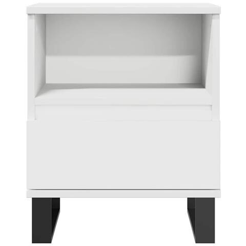 Comodino Bianco 40x35x50 Cm In Legno Multistrato - Foto 2
