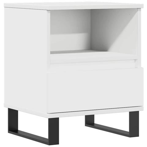 Comodino Bianco 40x35x50 Cm In Legno Multistrato - Foto 1