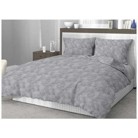 Sacco Copripiumino In 100% Cotone Made Italy Disegno Moderno Lily Vari Colori Piazza E Mezza Grigio - Foto 5