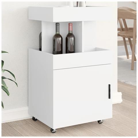 Carrello Bar Bianco 50x41x89 Cm In Legno Multistrato - Foto 1