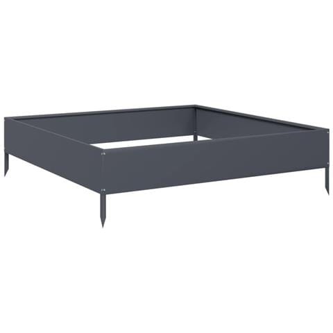 Fioriera Rialzata da Giardino Antracite 100x100x26 cm Acciaio - Foto 1