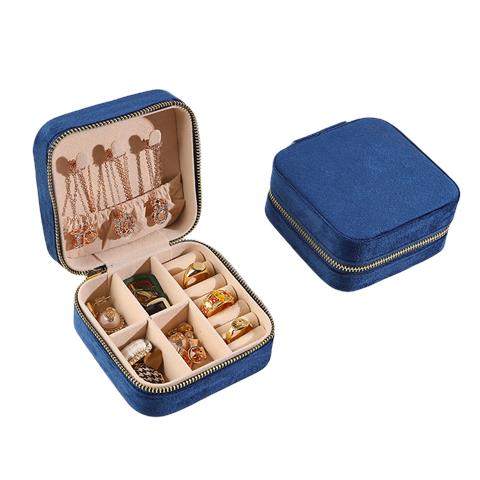 Portagioie Portatile Da Viaggio In Velluto, Organizer Per Portagioielli Darkblue - Foto 1
