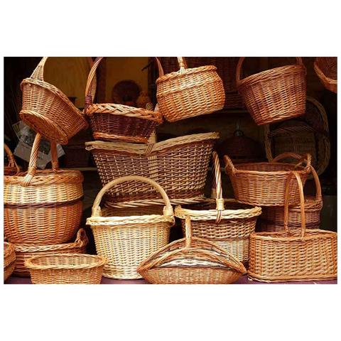 Cesto In Vimini Paniere Sara Tondo Con Manico Diametro Cm 27 X H 26 - Foto 2