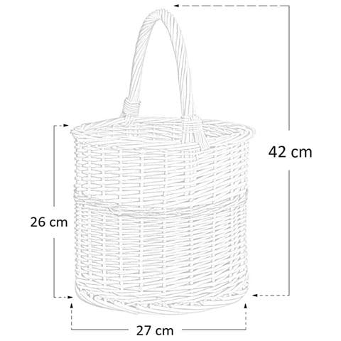 Cesto In Vimini Paniere Sara Tondo Con Manico Diametro Cm 27 X H 26 - Foto 5