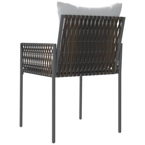 Sedie da Giardino con Cuscini 2pz Marroni 54x61x83cm Polyrattan - Foto 2