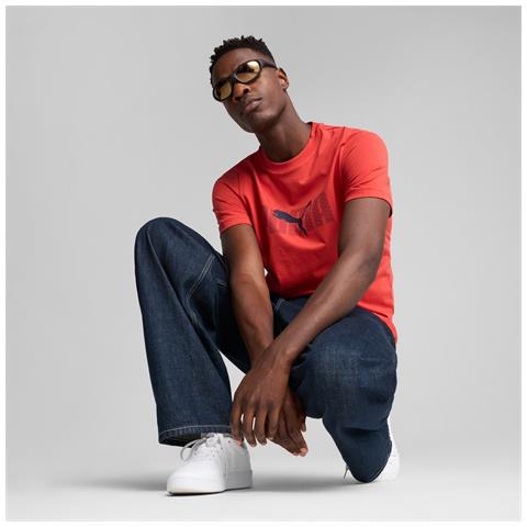 Ess Logo Lab Tee 68466715, Uomini, Rosso, S - Foto 5