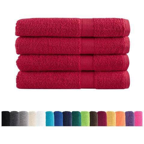 Asciugamani Per Sauna Solund 4 Pz Rossi 80x200 Cm 600 G/m - Foto 2