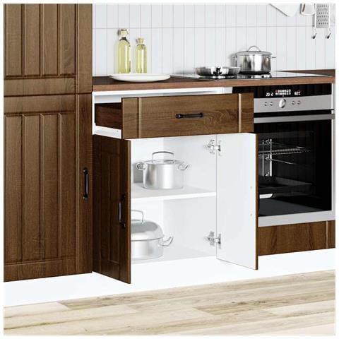 Base Da Cucina Lucca Rovere Marrone In Legno Multistrato - Foto 3