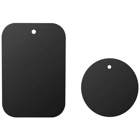 Confezione Da 2 Piastre Metalliche Per Il Montaggio Magnetico In Auto, Nero - Foto 2