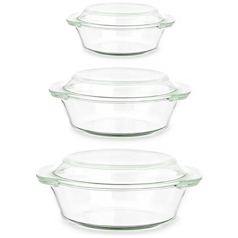 Dam Diga Set 3 Passali In Borosilicato 700 1000 1500ml 24x21x14 Cm. Colore Trasparente - Foto 1