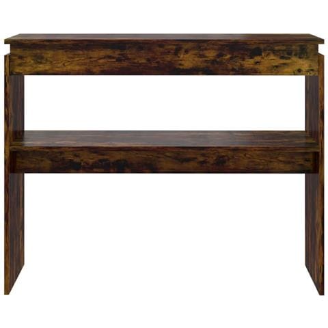 Tavolino Consolle Rovere Fumo 102x30x80 Cm In Legno Multistrato - Foto 2
