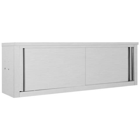 Armadio Da Cucina Ad Ante Scorrevoli 150x40x50cm Acciaio Inox - Foto 2