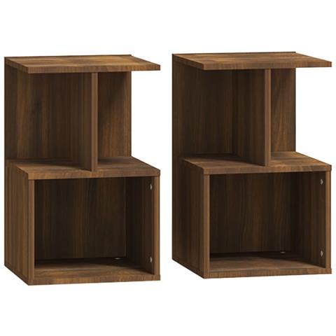 Lusso Casadino -  Comodini 2 Pz Rovere Marrone 35x35x55 Cm In Legno Multistrato - Foto 1