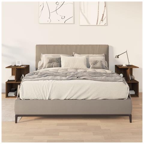Lusso Casadino -  Comodini 2 Pz Rovere Marrone 35x35x55 Cm In Legno Multistrato - Foto 8