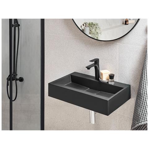 Lavabo A Parete Nero 60 X 38 Cm Quenko - Foto 1