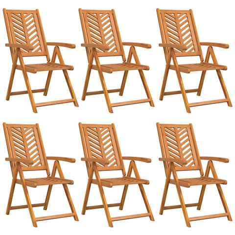 Sedie reclinabili da giardino 6 pcs in legno massello di acacia - Foto 1