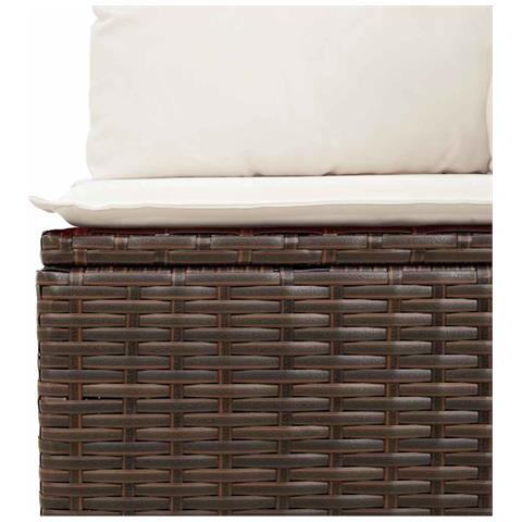 Set Divano da Giardino 5 pz con Cuscini Marrone in Polyrattan - Foto 9