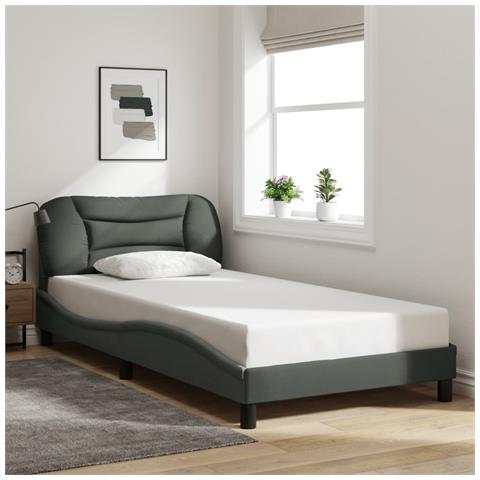 Giroletto senza Materasso Grigio Scuro 100x200 cm Tessuto - Foto 2