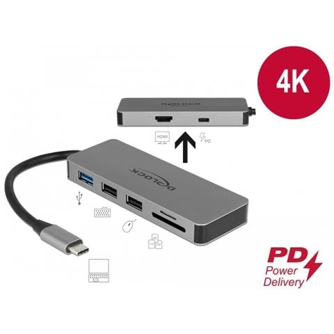 87743 replicatore di porte e docking station per laptop USB 3.2 Gen 1 (3.1 Gen 1) Type-C Grigio - Foto 2
