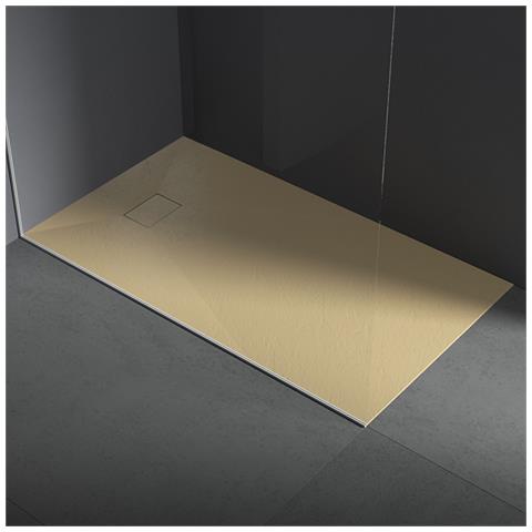 Piatto Doccia In Resina 70x140 Cm Effetto Pietra Colore Beige Cuba - Foto 1