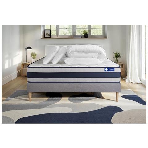 Pacchetto Letto Completo - Materasso 160x200cm + Box Spring Con Doghe (in Kit) + 2 Cuscini + Piumino - Actimemo Ergo - Foto 1