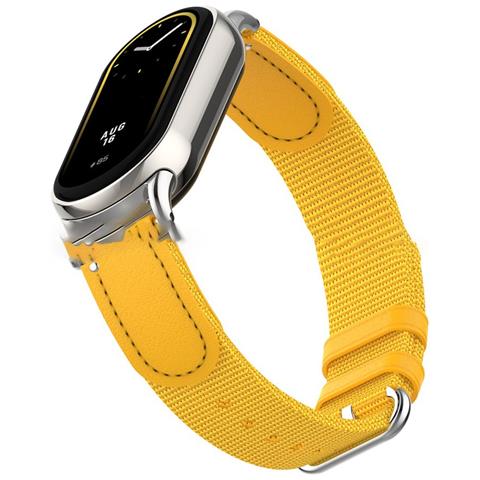 Cinturino Giallo In Nylon E Tela Compatibile Con Xiaomi Mi Band 10/9/8 - Foto 4