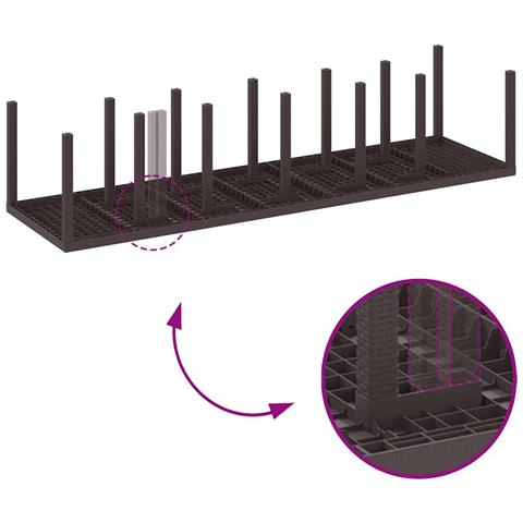 Set da Pranzo per Giardino 15 pcs Marrone Rattan Polt - Foto 9