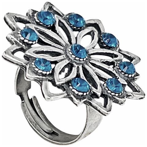 Anello Carosello In Argento 10µm E Cristallo Blu - Foto 1