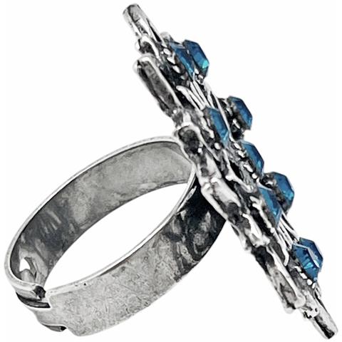 Anello Carosello In Argento 10µm E Cristallo Blu - Foto 5