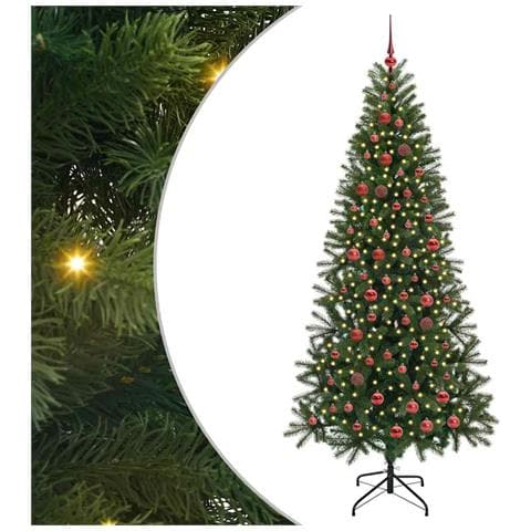 Albero di Natale artificiale con 300 LED Verde 210 cm PE e PVC - Foto 1