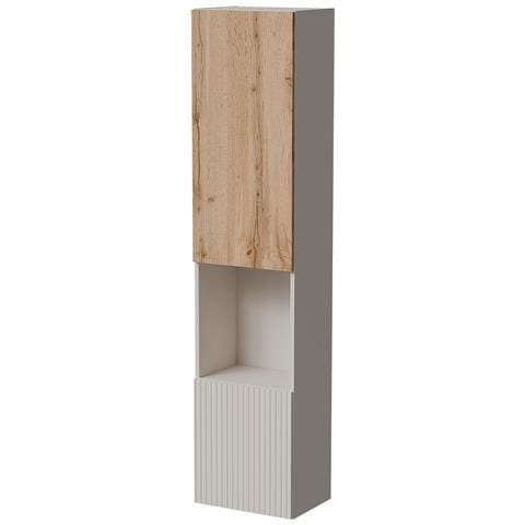Mobile Espositore Botte - Vetrina 4 Ripiani, 39.9x29.8x180h Cm Beige - Foto 1