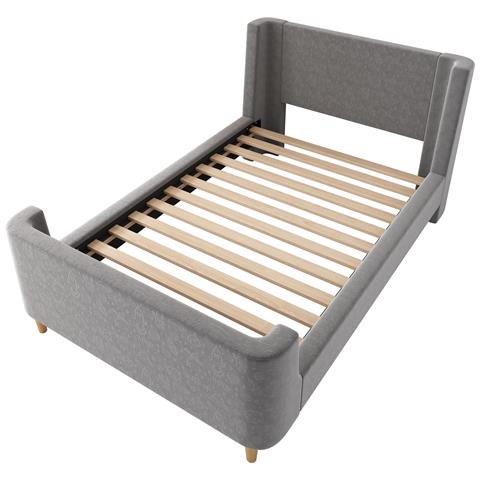 Letto Per Bambini In Velluto Grigio Con Design Spaziale E Slitta - Foto 2