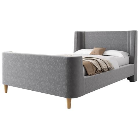Letto Per Bambini In Velluto Grigio Con Design Spaziale E Slitta - Foto 1
