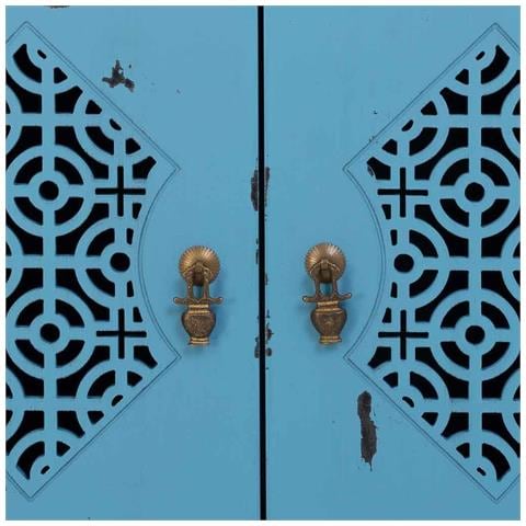 Mobile Ingresso In Legno Con 2 Cassetti E 2 Ante Blu 66x36x78h Cm - Foto 8