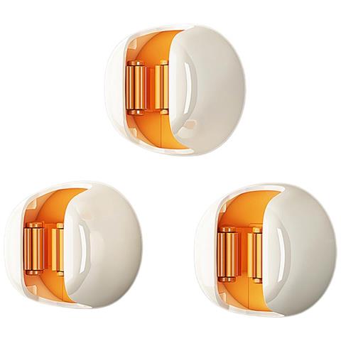 Supporto Per Mocio Senza Tracce Senza Fori 3 Pezzi — Pvc + Silicone, Multicolore, Capacità 30 Jin White+orange - Foto 1