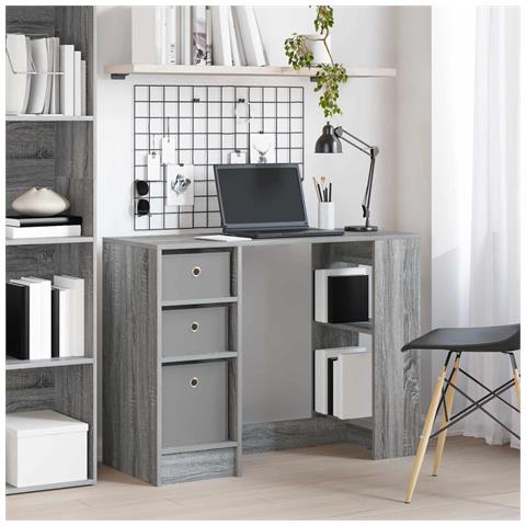 Scrivania Grigio Sonoma 100 x 40 x 75 cm Legno multistrato - Foto 2