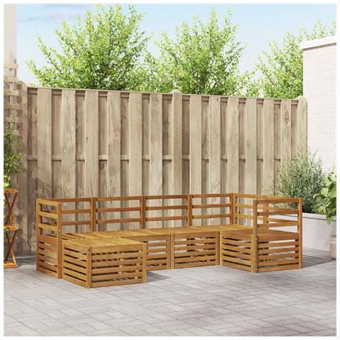 Set divani 6 pcs Naturale Legno di Acacia Massello - Foto 2
