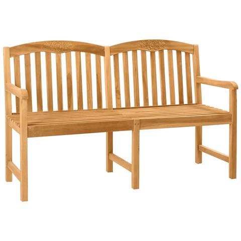 Panchina in legno intagliata a mano Naturale 179,5 x 61 x 90 cm - Foto 1