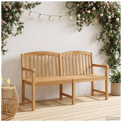 Panchina in legno intagliata a mano Naturale 179,5 x 61 x 90 cm - Foto 2